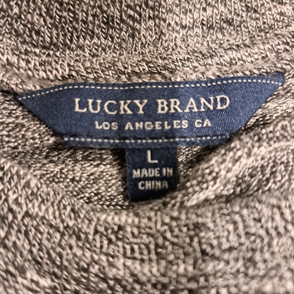 Lucky Brand Tie-Front Heathered Gray Knit Dress - Picture 11 of 12